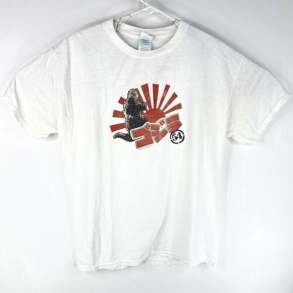 Vintage Godzilla 54 Adult Sz L Japanese Kaiju Monster 50 Years Movie Promo Shirt